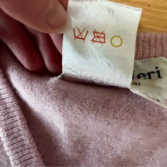 FRANCO VALERI Pink embroidered lambswool Angora blend sweater - Vintage - Picture 4 of 7